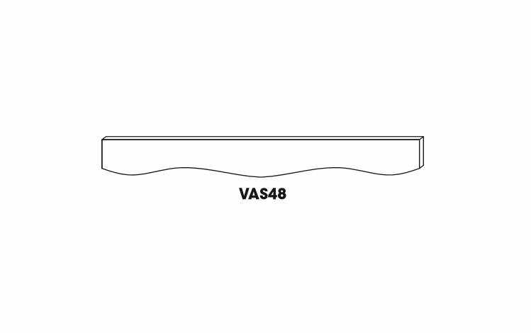 Forevermark Rio Vista White Shaker VAS48: Scalloped Valance: RTA Kitchen Cabinet