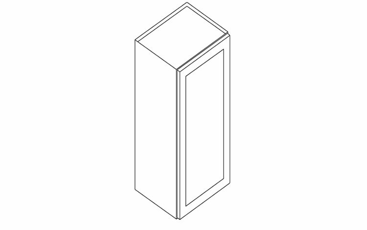 Forevermark Rio Vista White Shaker W1242: Single Door Wall Cabinet: RTA Kitchen Cabinet