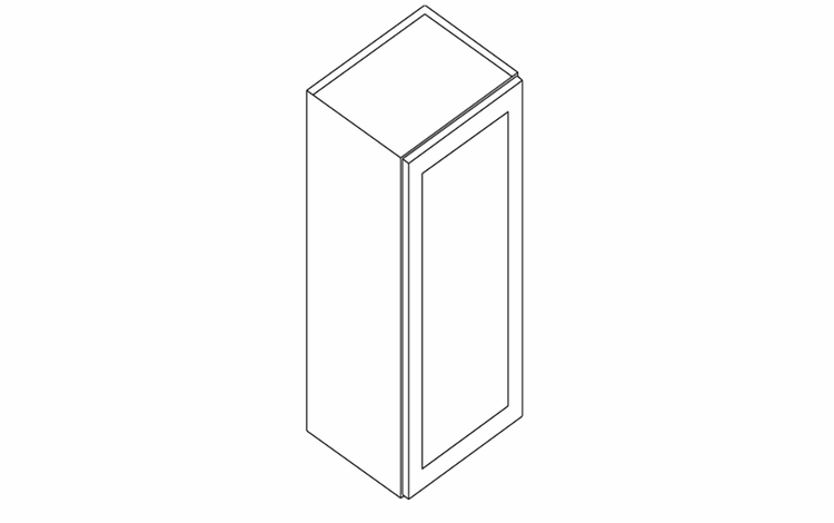 Forevermark Rio Vista White Shaker W1542: Single Door Wall Cabinet: RTA Kitchen Cabinet