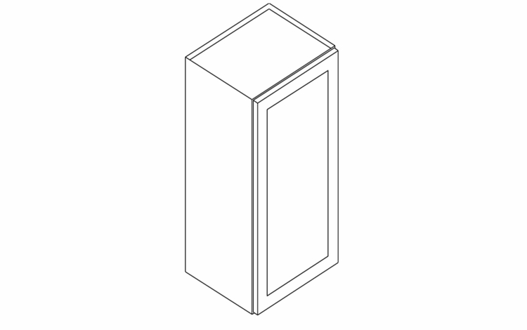 Forevermark Rio Vista White Shaker W1836: Single Door Wall Cabinet: RTA Kitchen Cabinet