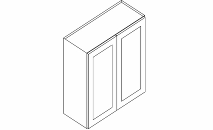 Forevermark Rio Vista White Shaker W2436B: Double Door Wall Cabinet: RTA Kitchen Cabinet
