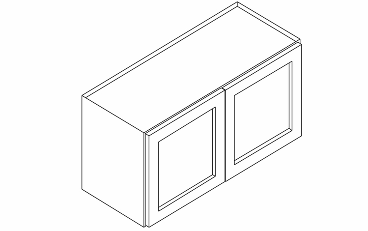 Forevermark Rio Vista White Shaker W332424B: Refrigerator Wall Cabinet: RTA Kitchen Cabinet