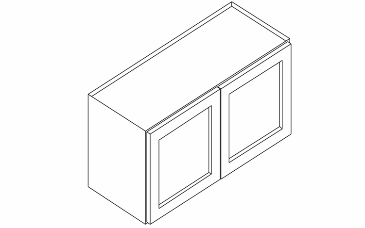 Forevermark Rio Vista White Shaker W362424B: Refrigerator Wall Cabinet: RTA Kitchen Cabinet