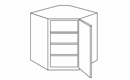 Forevermark Rio Vista White Shaker WDC2436: Wall Diagonal Corner Cabinet: RTA Kitchen Cabinet