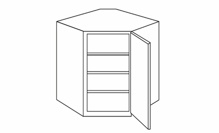 Forevermark Rio Vista White Shaker WDC2442: Wall Diagonal Corner Cabinet: RTA Kitchen Cabinet