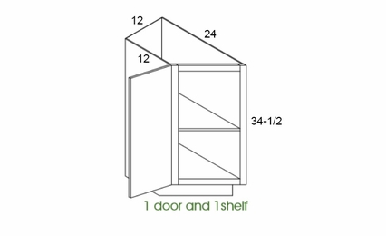 Forevermark Signature Pearl BTC12L: Left Base Transitional Cabinet: RTA Kitchen Cabinet