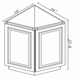 Forevermark Townplace Crema AB24: Angled Base Cabinet: RTA Kitchen Cabinet
