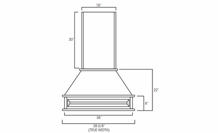 Forevermark Townsquare Grey CWH36: Range Hood: RTA Kitchen Cabinet