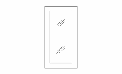 Forevermark Townsquare Grey WDC2436GD: Wall Diagonal Corner Glass Door With Clear Glass - No Mullion: RTA Kitchen Cabinet