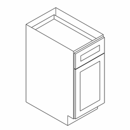 Forevermark Uptown White B21: Single Door Base Cabinet: RTA Kitchen Cabinet