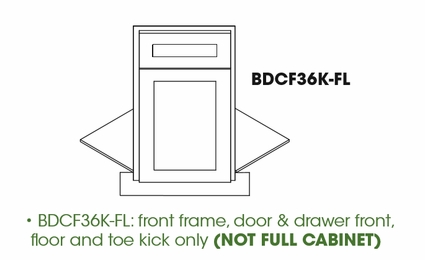 Forevermark Uptown White BDCF36K-FL: Base Diagonal Corner Front and Floor: RTA Kitchen Cabinet