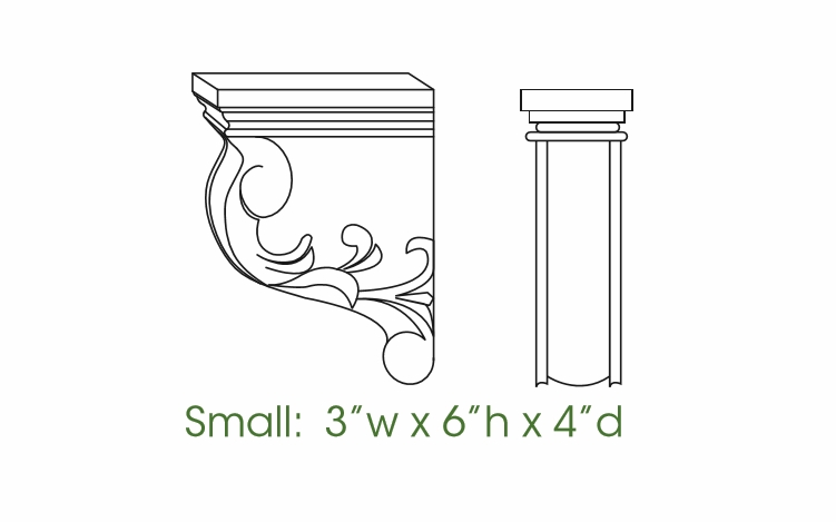 Forevermark Uptown White Corbel56: Small Corbel: RTA Kitchen Cabinet