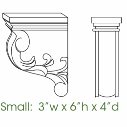 Forevermark Uptown White Corbel56: Small Corbel: RTA Kitchen Cabinet