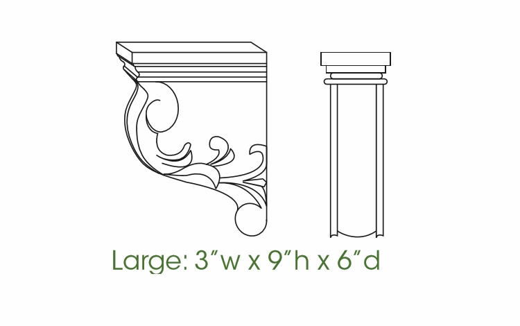 Forevermark Uptown White Corbel57: Large Corbel: RTA Kitchen Cabinet