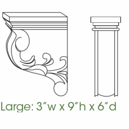Forevermark Uptown White Corbel57: Large Corbel: RTA Kitchen Cabinet