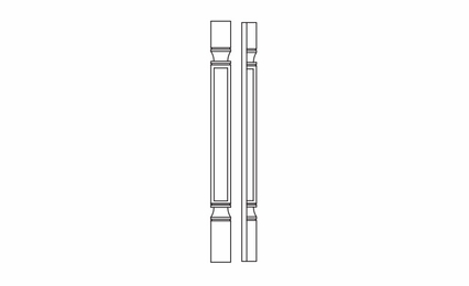 Forevermark Uptown White POLE75-B3: Decor Half Leg Including WF3 (trimmable): RTA Kitchen Cabinet
