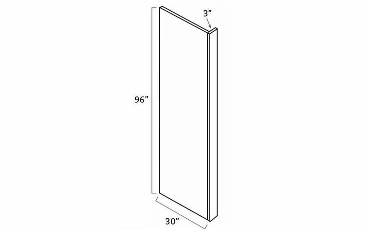 Forevermark Uptown White REP3096(3): Refrigerator End Panel: RTA Kitchen Cabinet