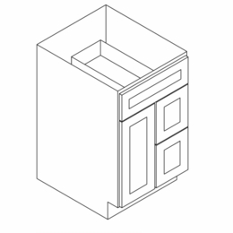 Forevermark Uptown White S3021DR: Right Bathroom Vanity: RTA Kitchen Cabinet