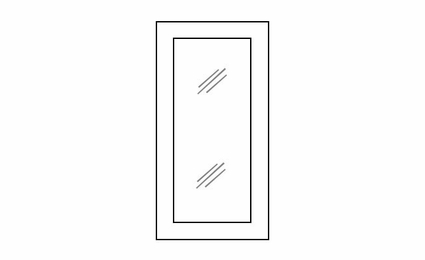 Forevermark Uptown White W2112GD: Glass Door - No Mullion: RTA Kitchen Cabinet