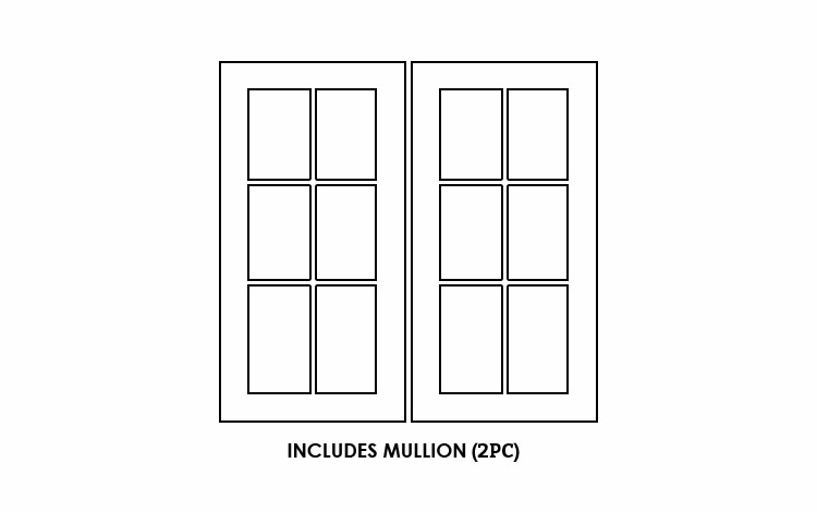 Forevermark Uptown White W2436BMGD: Glass Door Set With Clear Glass - Includes Mullion: RTA Kitchen Cabinet