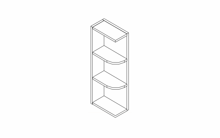 Forevermark Uptown White WES536: Wall End Shelf: RTA Kitchen Cabinet
