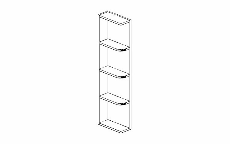 Forevermark Uptown White WES542: Wall End Shelf: RTA Kitchen Cabinet