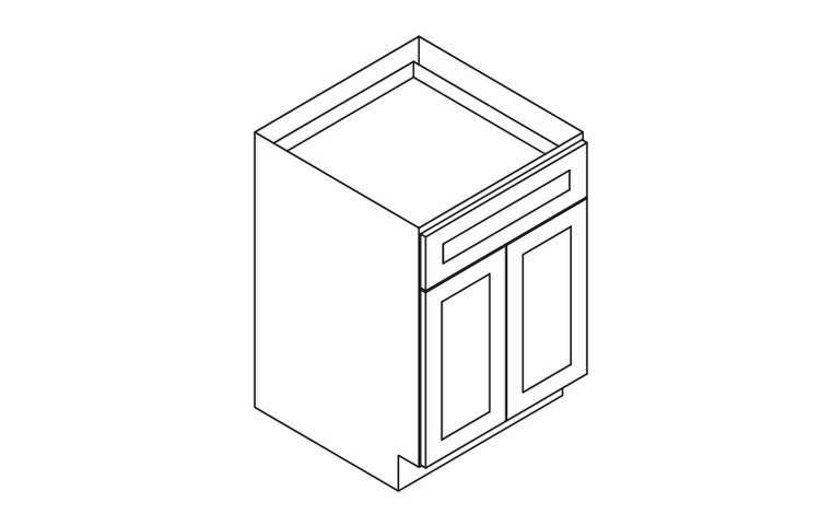 Forevermark Woodland Brown Shaker B27B: Double Door Base Cabinet: RTA Kitchen Cabinet