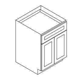 Forevermark Woodland Brown Shaker B30B: Double Door Base Cabinet: RTA Kitchen Cabinet