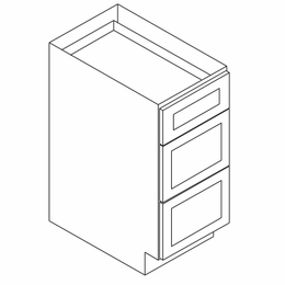 Forevermark Woodland Brown Shaker DB30: 3 Drawer Base Cabinet: RTA Kitchen Cabinet