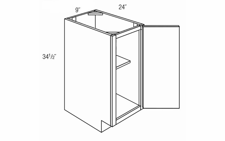 Forevermark Woodland Brown Shaker FB09: Base Cabinet: RTA Kitchen Cabinet