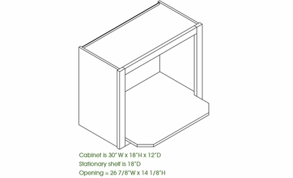 Forevermark Woodland Brown Shaker MWO3018-ES: Microwave Oven Cabinet: RTA Kitchen Cabinet