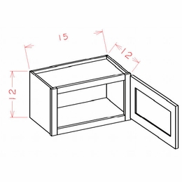 Forevermark Woodland Brown Shaker W1512: Wall Cabinet: RTA Kitchen Cabinets