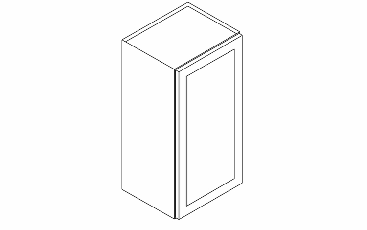 Forevermark Woodland Brown Shaker W1836: Single Door Wall Cabinet: RTA Kitchen Cabinet