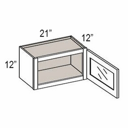 Forevermark Woodland Brown Shaker W2112: Single Door Wall Cabinet: RTA Kitchen Cabinet