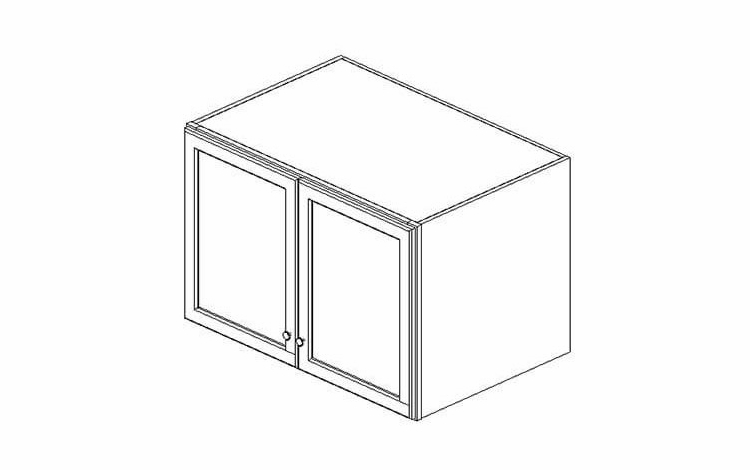 Forevermark Woodland Brown Shaker W332424B: Refrigerator Wall Cabinet: RTA Kitchen Cabinet