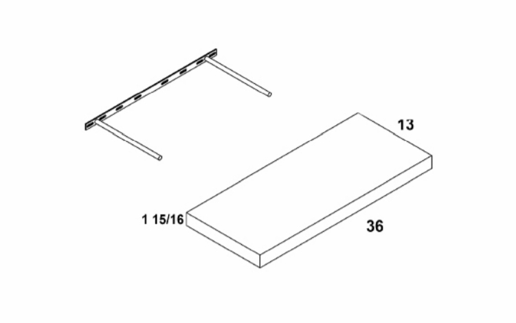 FS36: Floating Shelf: Rivera Conch Shell Kitchen Cabinets