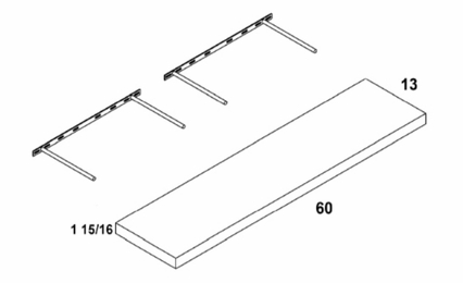 FS60: Floating Shelf: Torino White Pine Kitchen Cabinets