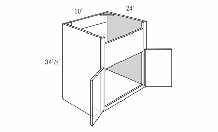 FSB30B: Farm Sink Base Cabinet: Amesbury White RTA Kitchen Cabinet