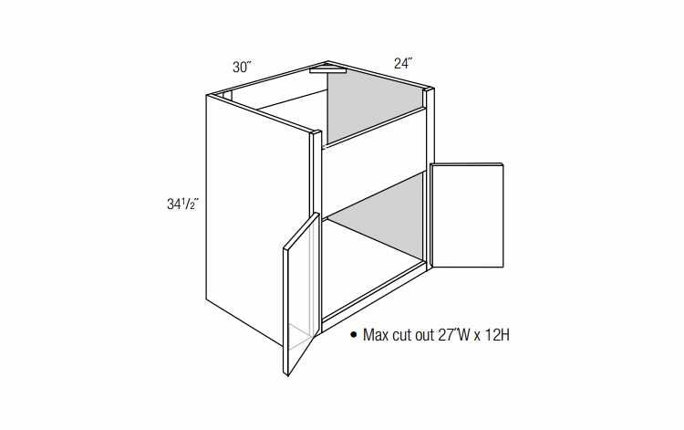FSB30B: Farm Sink Base Cabinet: Dover Castle RTA Kitchen Cabinet