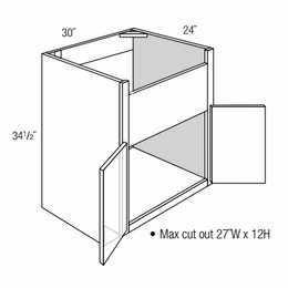 FSB30B: Farm Sink Base Cabinet: Dover Castle RTA Kitchen Cabinet