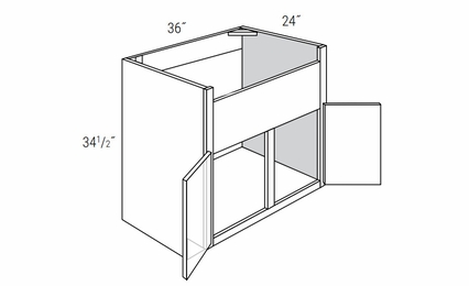 FSB36: Farm Sink Base Cabinet: Amesbury White RTA Kitchen Cabinet