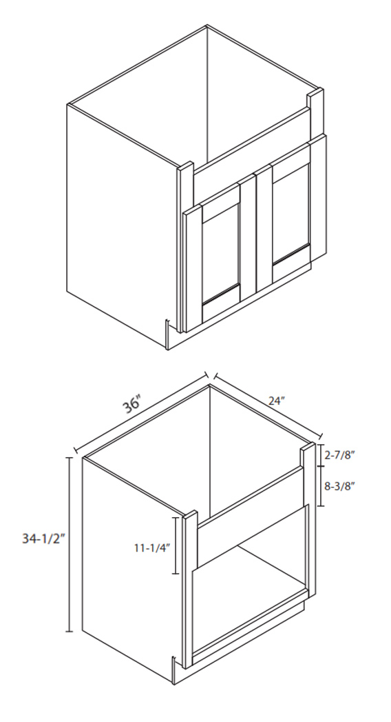 Forevermark Signature Pearl FSB36B Farm Sink Base RTA Kitchen