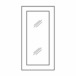 Greystone Shaker WDC2412GD: Wall Diagonal Corner Glass Door - No Mullion: RTA Kitchen Cabinet