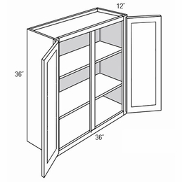 GW3636: Wall Cabinet With Glass Doors: Dover Lunar RTA Kitchen Cabinet