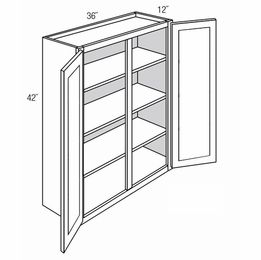 GW3642: Wall Cabinet With Glass Doors: Essex RTA Kitchen Cabinet