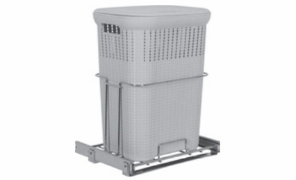 Habor Mocha LHPOC18-SC: Bottom-Mount Pullout Laundry Hamper: RTA Kitchen Cabinet