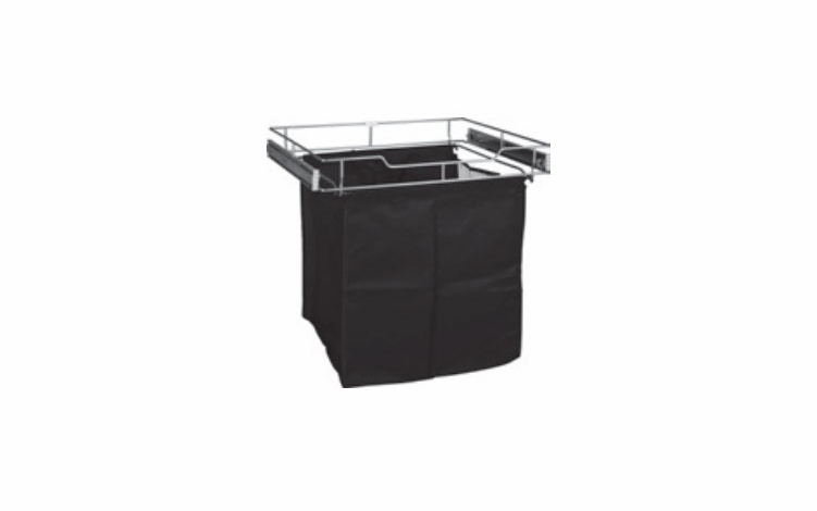 Habor Mocha POHS-18PC: Side-Mount Pullout Hamper - Chrome: RTA Kitchen Cabinet