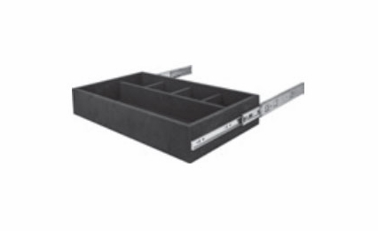 Habor White JD1-24-BL: 5 Compartment Jewelry Drawer - Black: RTA Kitchen Cabinet