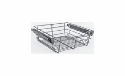 Habor White POB1-14176CH: Pullout Basket - Chrome: RTA Kitchen Cabinet