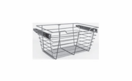 Habor White POB1-142311SN: Pullout Basket - Satin Nickel: RTA Kitchen Cabinet